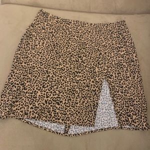 Reformation mini skirt with slit